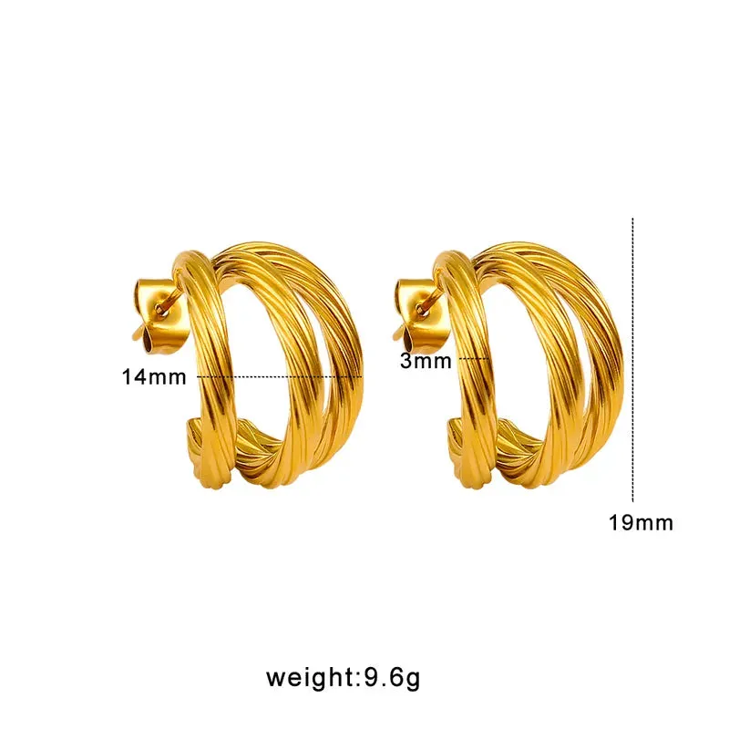 Twisted Gold Hoop Earrings