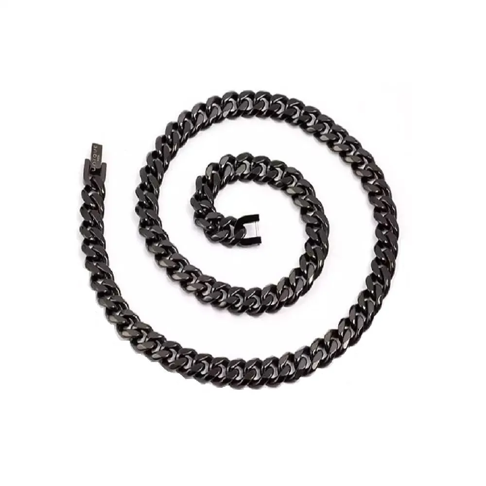 Unique & Co Black Stainless Steel Mens Necklace LAK-198