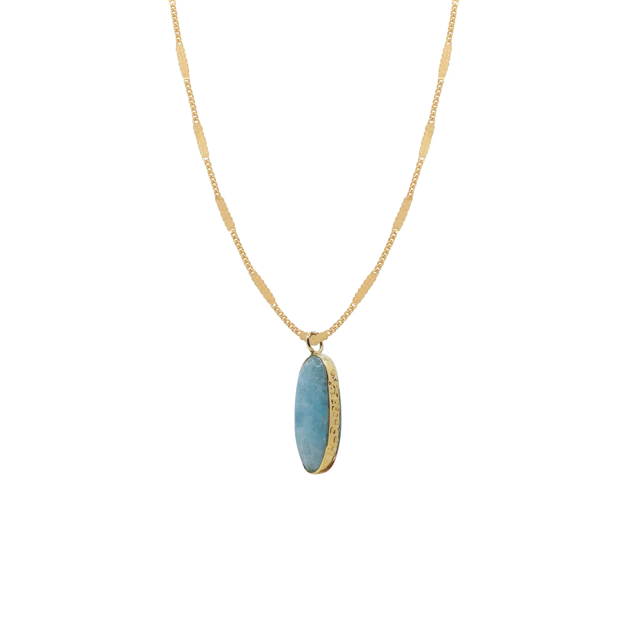 Unique Aquamarine Bezel Pendant