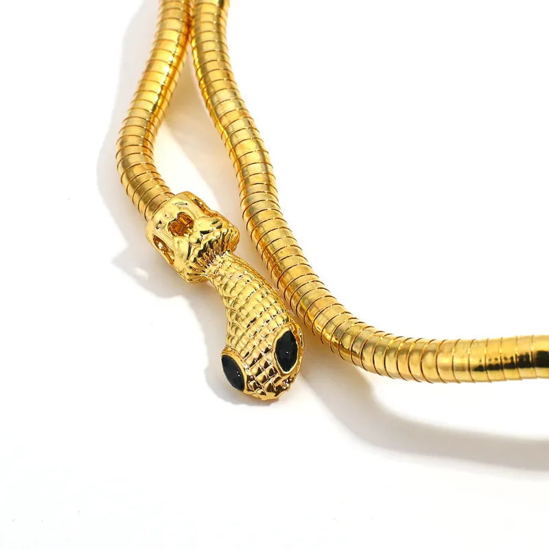 Unique Fashion Snake Shape Flexible Soft Metal Necklaces