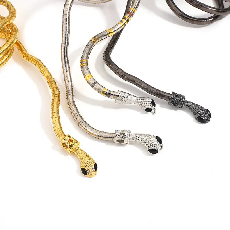 Unique Fashion Snake Shape Flexible Soft Metal Necklaces