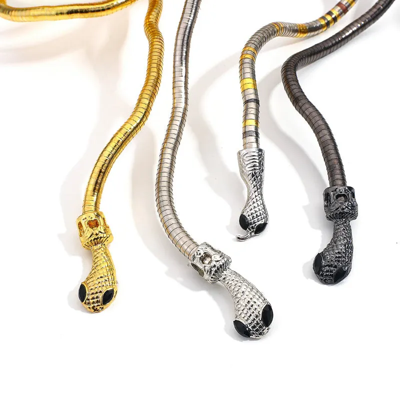 Unique Fashion Snake Shape Flexible Soft Metal Necklaces