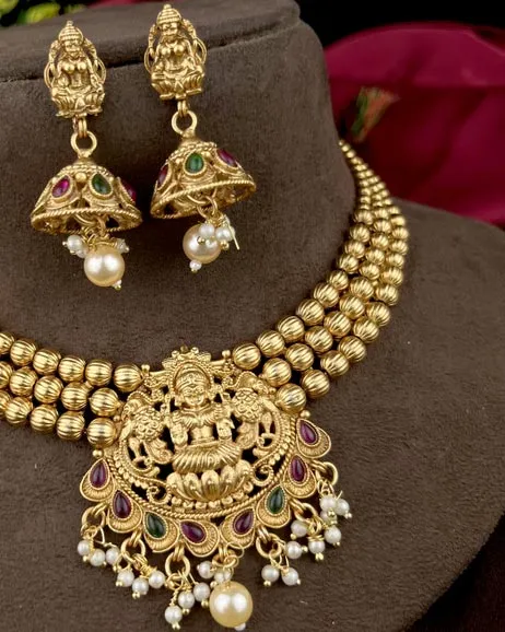 Unique Gold Plated Kemp Stone Necklace JH3559