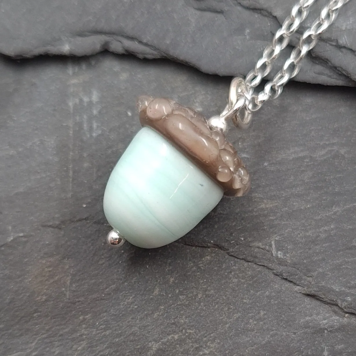 Unique Green Acorns as Necklaces or Charms