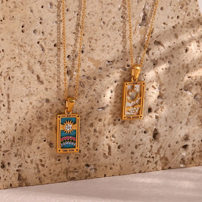 Unique Tarot Card-Inspired Pendant Jewelry Necklaces