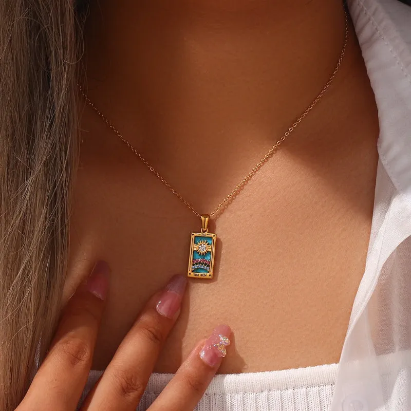 Unique Tarot Card-Inspired Pendant Jewelry Necklaces