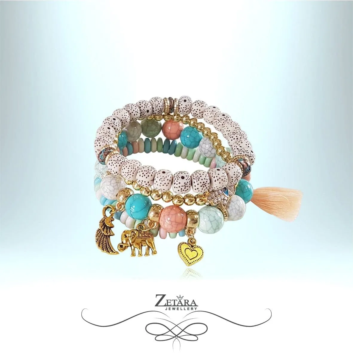 Victoria Vintage Charm Bracelet - Peach 2024
