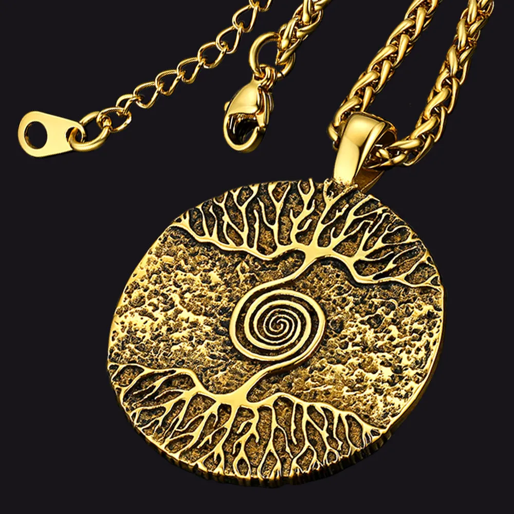 Viking Tree of Life Pendant Necklace for Men