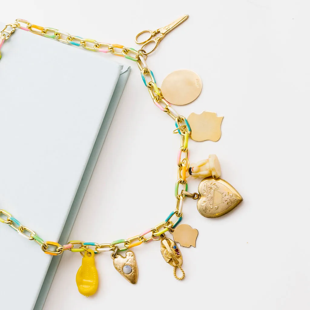 Vintage Rainbow Chain Necklaces | Charm Necklace | Custom Charm Necklace