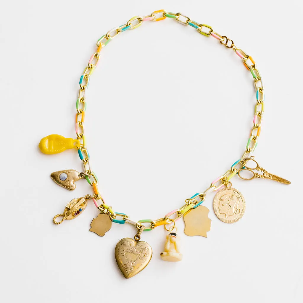 Vintage Rainbow Chain Necklaces | Charm Necklace | Custom Charm Necklace