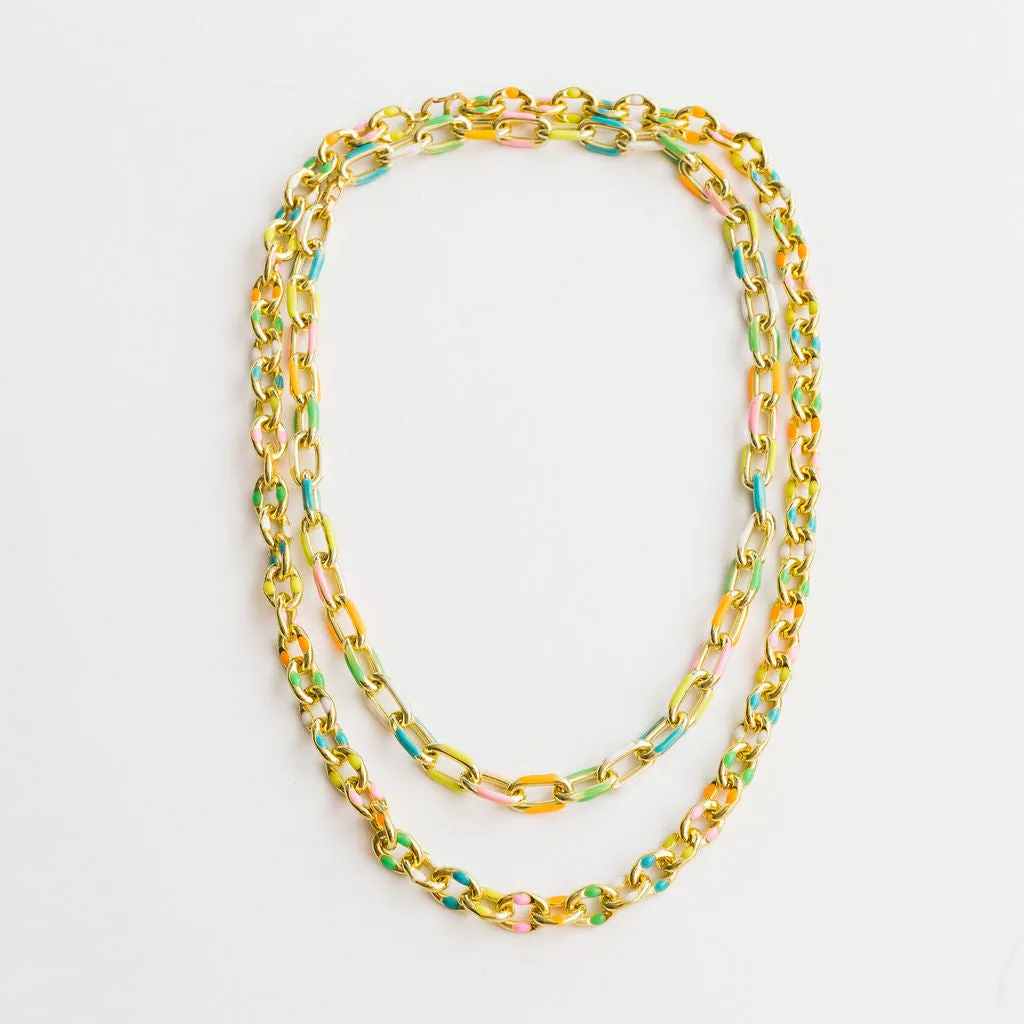 Vintage Rainbow Chain Necklaces | Charm Necklace | Custom Charm Necklace
