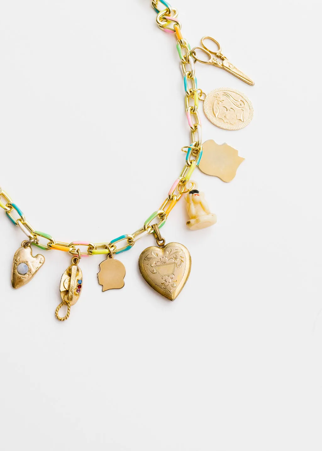 Vintage Rainbow Chain Necklaces | Charm Necklace | Custom Charm Necklace