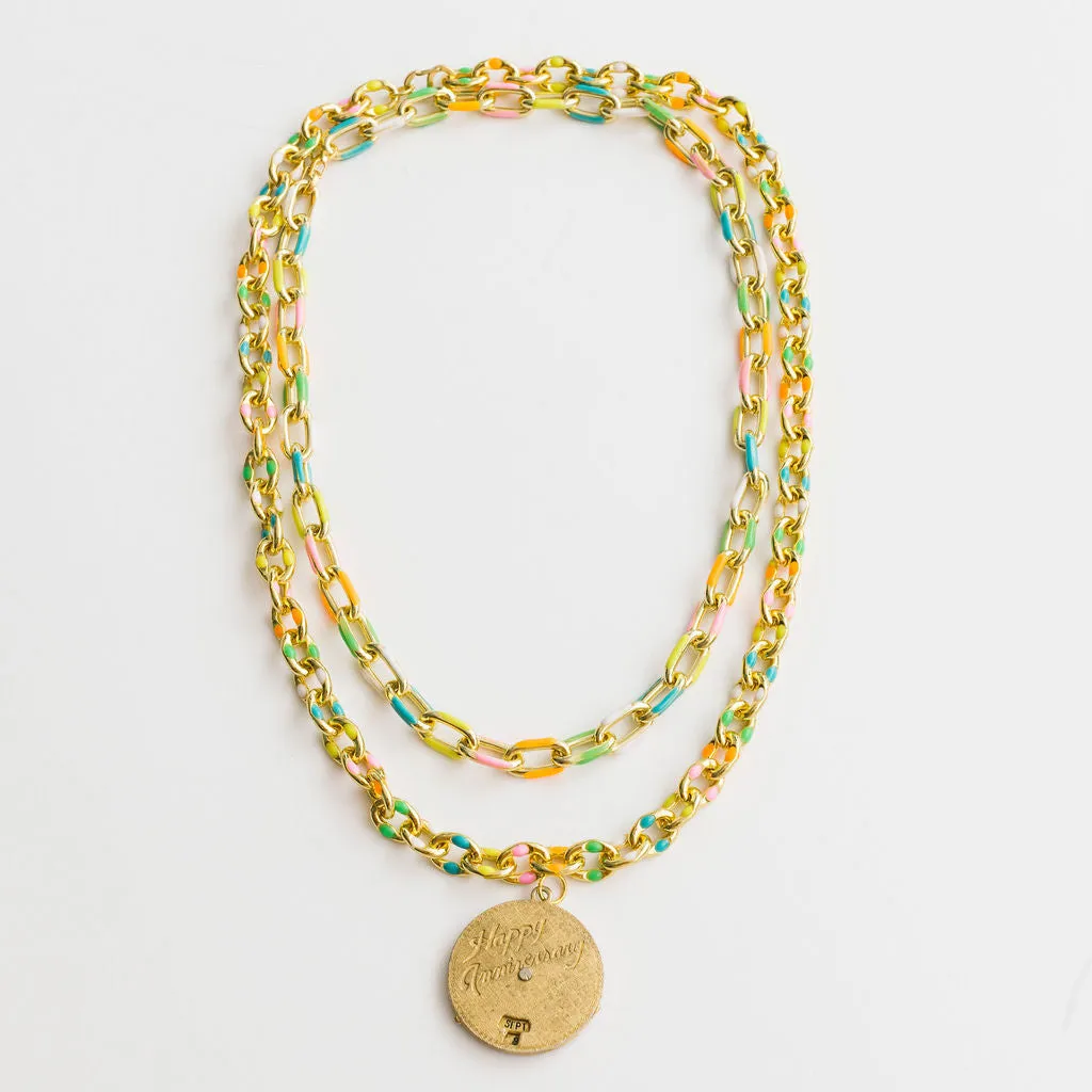 Vintage Rainbow Chain Necklaces | Charm Necklace | Custom Charm Necklace