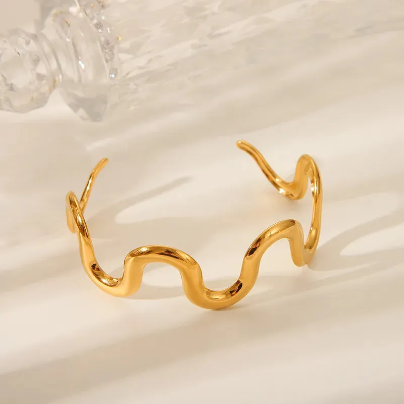 Wave Design Cuff Bracelet