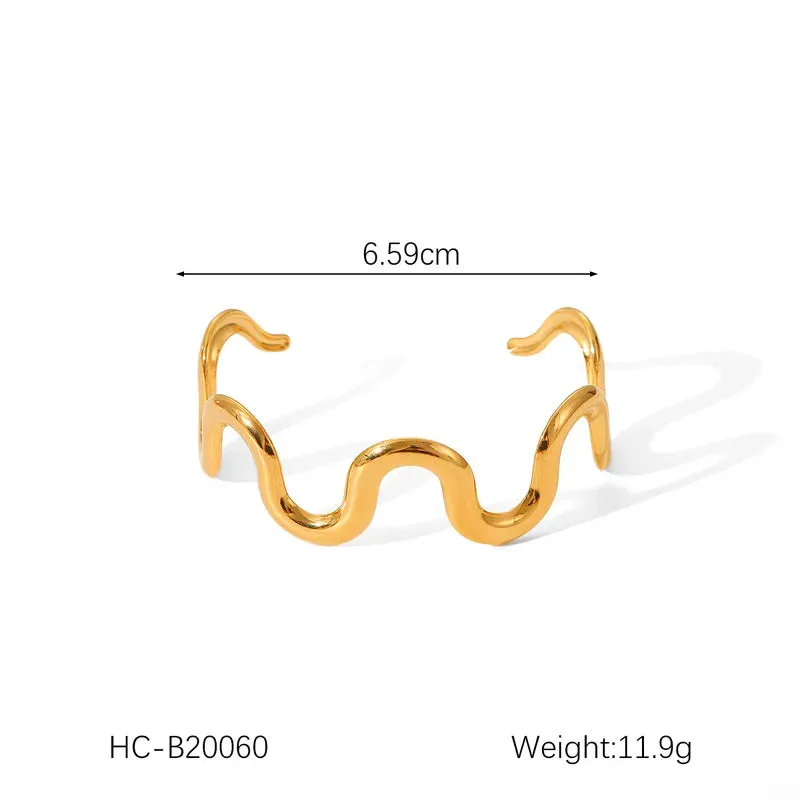 Wave Design Cuff Bracelet