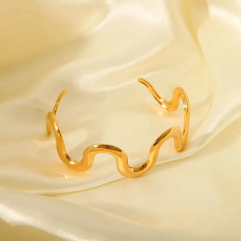 Wave Design Cuff Bracelet