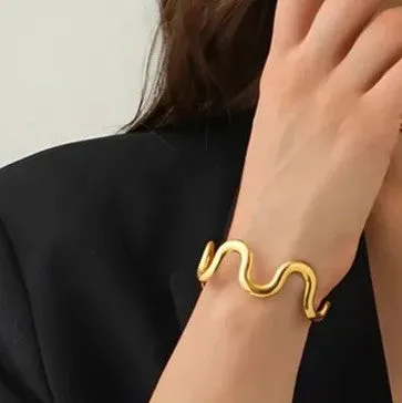 Wave Design Cuff Bracelet