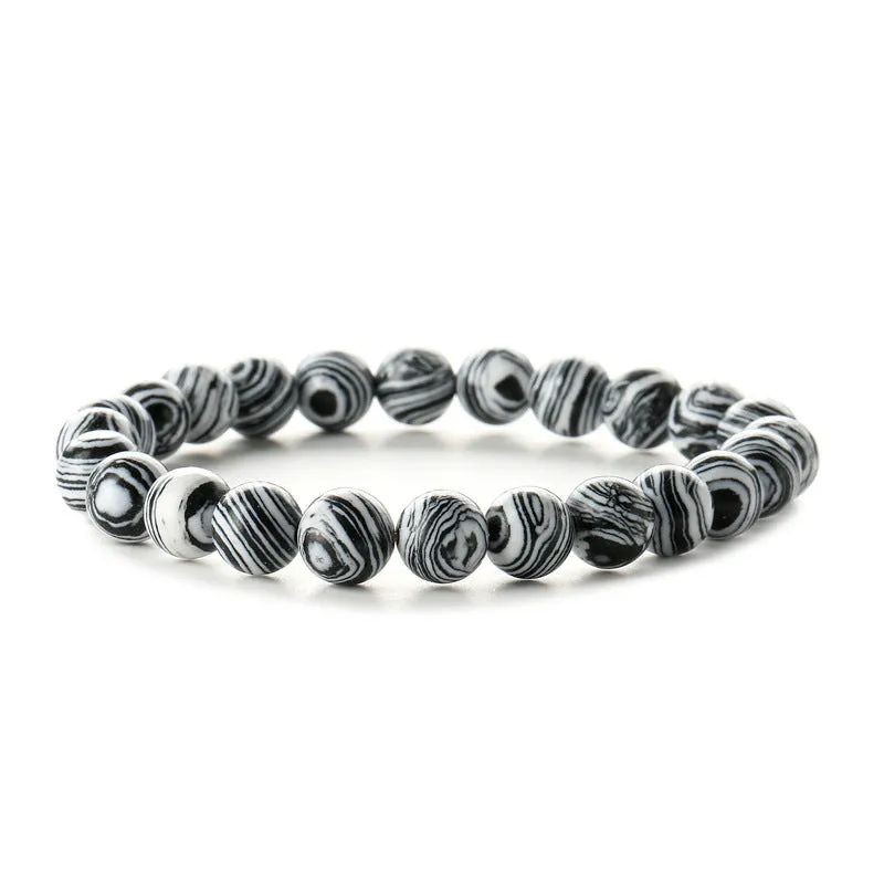 Wholesale Colorful 8mm Malachite Volcanic Stone Bracelets