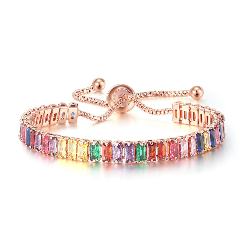 Wholesale Colorful Zircon Full Diamond Crystal Bracelet