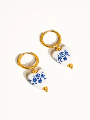 Yun Floral Heart Earrings