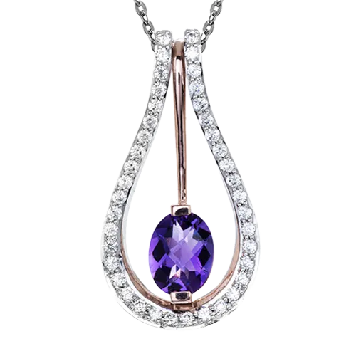 ZP242 Color Pendant in 14k Gold with Diamonds