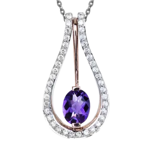 ZP242 Color Pendant in 14k Gold with Diamonds